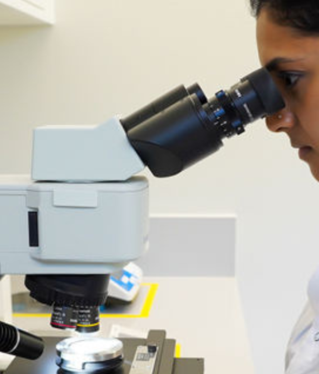 Woman Laboratory Microscope