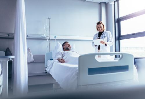 Man in hospital bed 