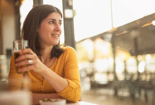 Woman drinking soda