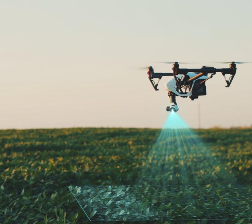 Drone watering crops